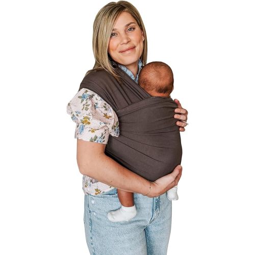Moby - Classic Baby Wrap Carrier for Newborns & Infants, Hands-Free Newborn Wrap Swaddle Holder - Hickory