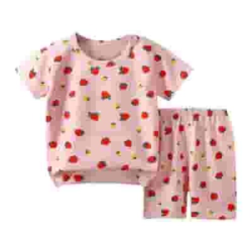 New Kids Boys Girls Summer Cotton Pajamas Cute Cartoon Short Sleeve T-Shirt Tops with Shorts Toddler Baby Clothing Sets