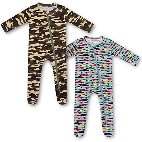 HAPIU Rayon from Bamboo Baby Footed Pajamas, 2 Way Zipper YKK, Footie for Baby Boy Girls, Newborn-24 Months