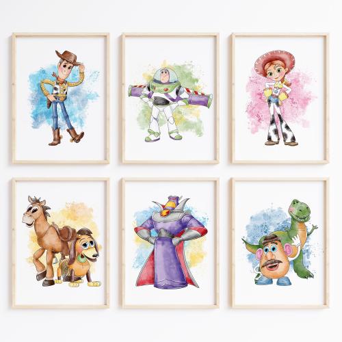 Toy Story Nursery Prints: Woody, Buzz, Set of 6 Unframed