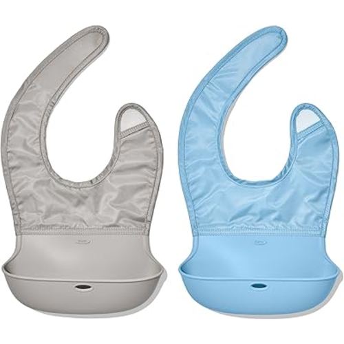 OXO Tot Roll-Up Bib - 2 Pack - Drizzle and Dusk
