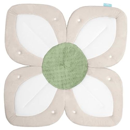 Blooming Bath Baby Bath Seat - Baby Tubs for Newborn Infants to Toddler 0 to 6 Months and Up - Baby Essentials Must Haves - The Original Washer-Safe Flower Seat (Lotus, White/Olive)