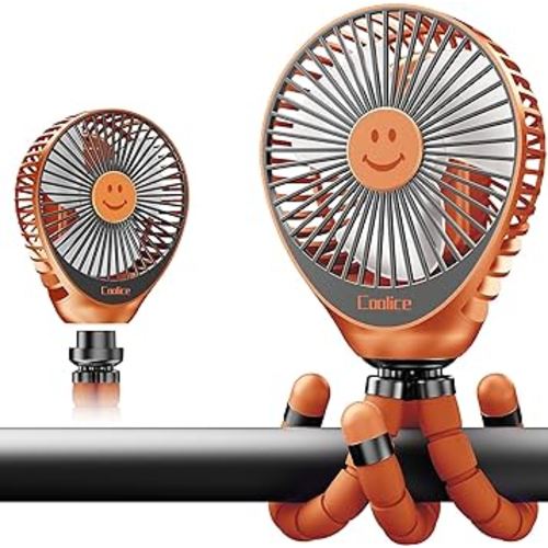Stroller Fan Clip on for Baby, 30Hrs Removable Baby Fan for Stroller and Car Seat, 3 Speeds Baby Stroller Fan, Rechargeable Portable Fan for Stroller with Flexible Tripod for Camping, Hiking and Beach