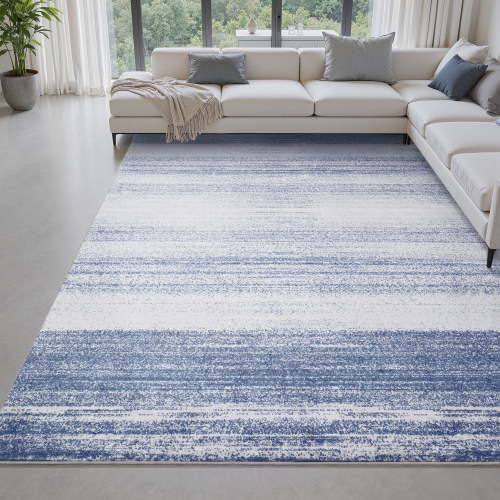 VUNATE 8'x10' Area Rugs for Living Room Washable Rugs Modern Abstract Area Rug Soft Contemporary Neutral Carpet Indoor Rug for Bedroom Dining Room Office Foldable Nonslip Rug Navy