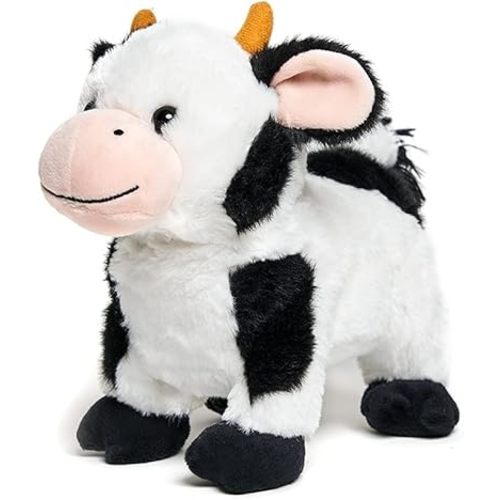 Cuddle Barn - Barnyard Buddies Cow | Animated Singing Cow Plush Stuffed Animal | Walks and Wags Tail to Old Macdonald, 8 inches