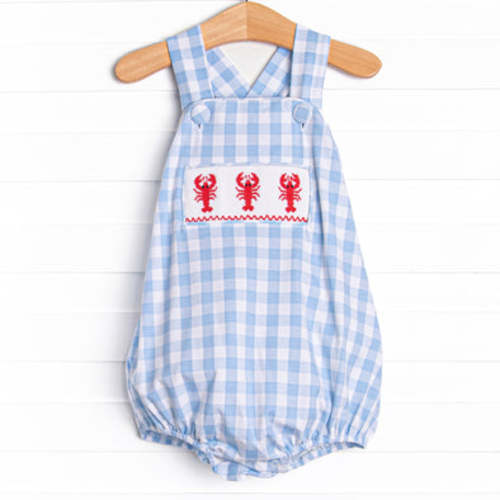Off Land Lobster Smocked Bubble, Blue – Stitchy Fish