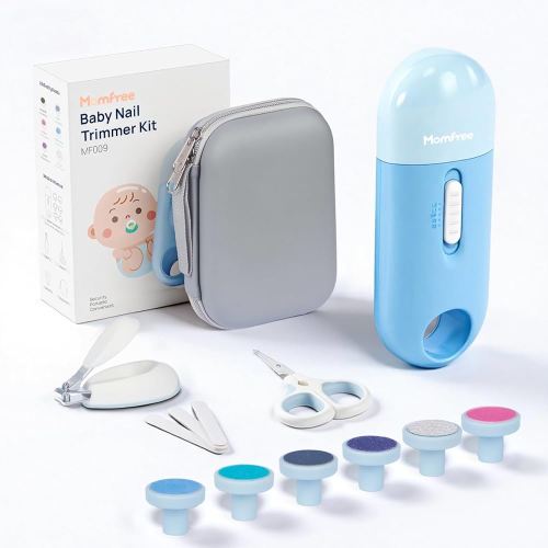 Baby Nail Kit,4-in-1 Baby Nail Care Set with Storage Case,Gentle Baby Nail Trimmer Electric with LED Light,Baby Nail Clipper Electric,Includes File,Scissor,Clipper,for Newborn Infant Toddler or Adult