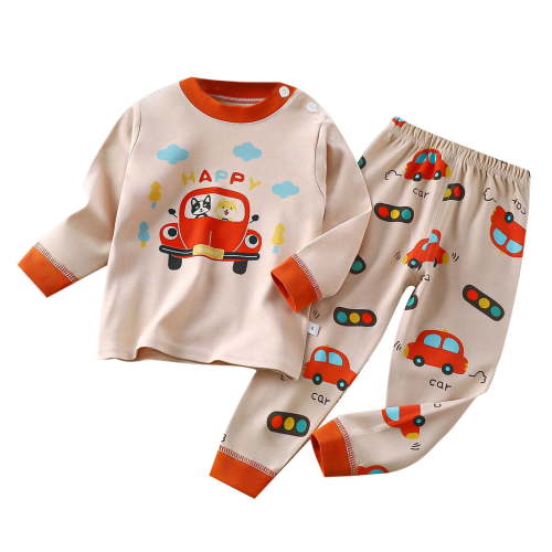 Boys Pajama Autumn Christmas Children'S Underwear Set Cotton Baby Cotton Warm And Long Sleeve Boys’ Sleepwear (18 Months-24 Months)