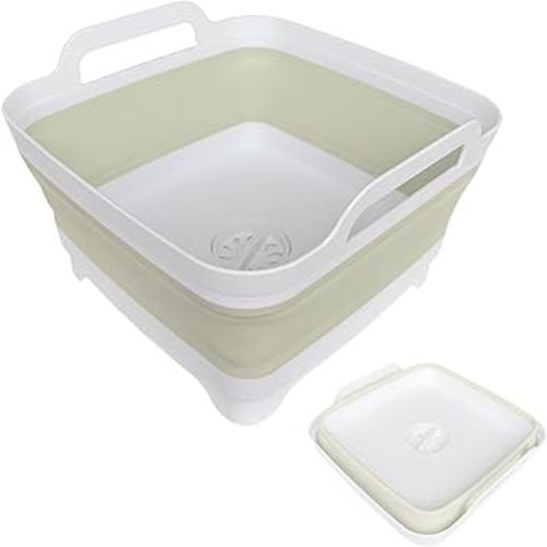 Amazon.com: GIMWA Collapsible Wash Basin for Baby Bottles with Drain Plug, 2.4 Gallons Space-Saving Camping Sink for RV, Collapsible Dish Tub (Gray) : Home & Kitchen