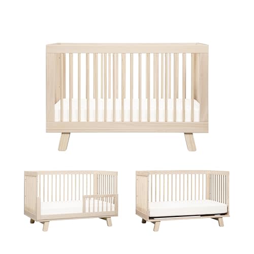 Babyletto Hudson 3-in-1 Convertible Baby Crib - GREENGUARD Gold Certified - Convertible Crib to Toddler Bed and Daybed - Baby Bed with 4 Adjustable Heights - Wooden Crib - Washed Natural