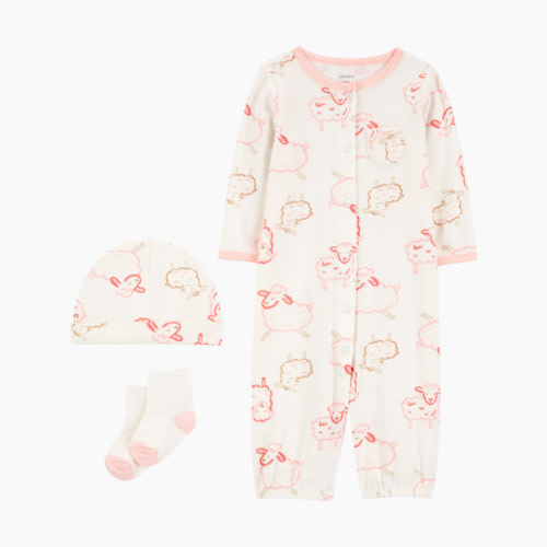 Carter's 3-Piece Converter Gown Set - Pink, 3 M