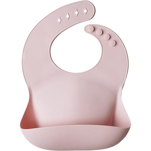 Mushie Silicone Baby Bib - Blush