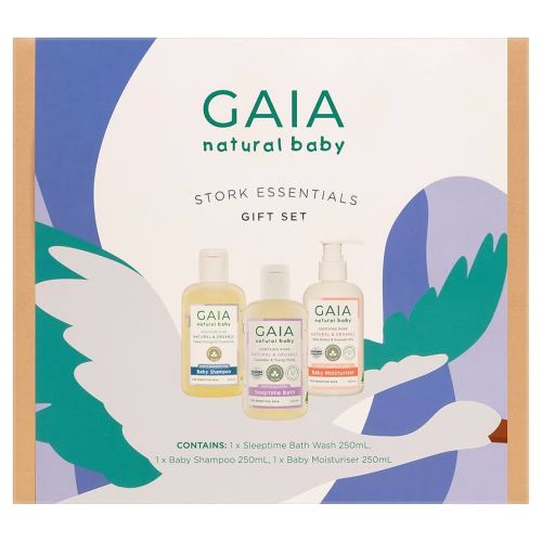 Gaia Skin Natural Baby Baby Stork Essential Gift Set (Pack of 3)