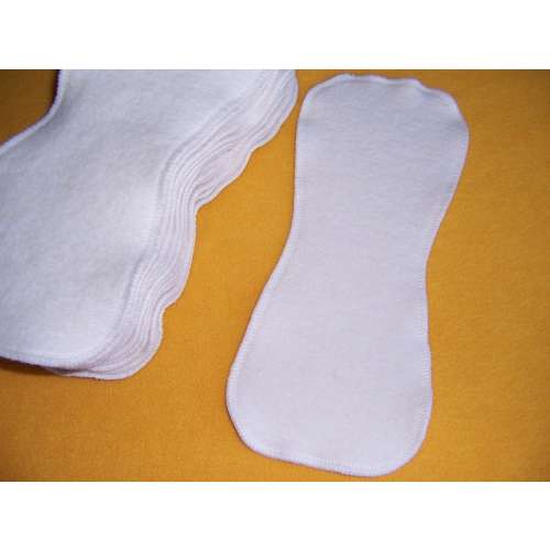 Set of Infant Contoured Hemp Organic Cotton Fleece Cloth Diaper Liners Doublers Inserts Soft & Absorbant Hourglass Shape