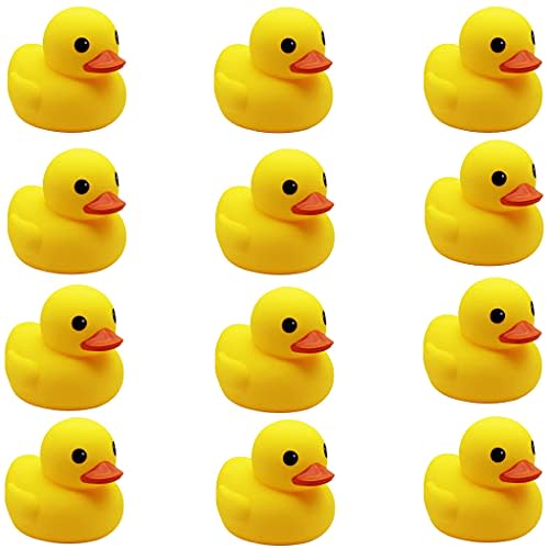 Yellow Rubber Ducks, 10pcs Preschool Bath Toys Bathtub Floating Squeaky Duckies Gift for Baby Shower Infants Kids Toddler Party Decoration