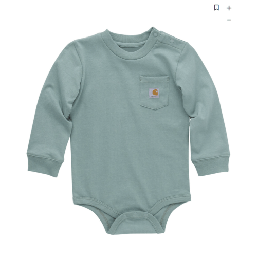 Carhartt Infant Boys' Solid Pocket Long Sleeve Onesie