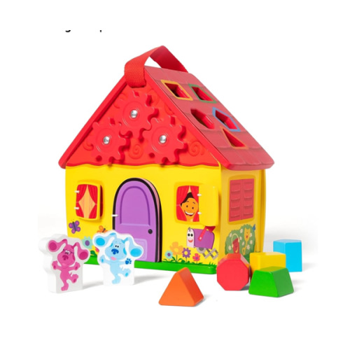 Melissa & Doug Blue's Clues & You! Wooden Take-Along House Shape Sorter Activity Play Set (8 Pieces)