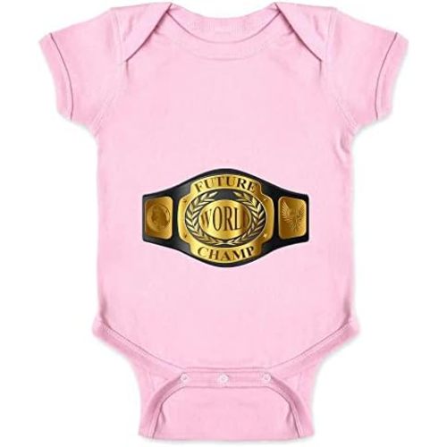 Pop Threads Future World Champion Baby Wrestling Boxing Funny Baby Toddler Kids Girl Boy T-Shirt