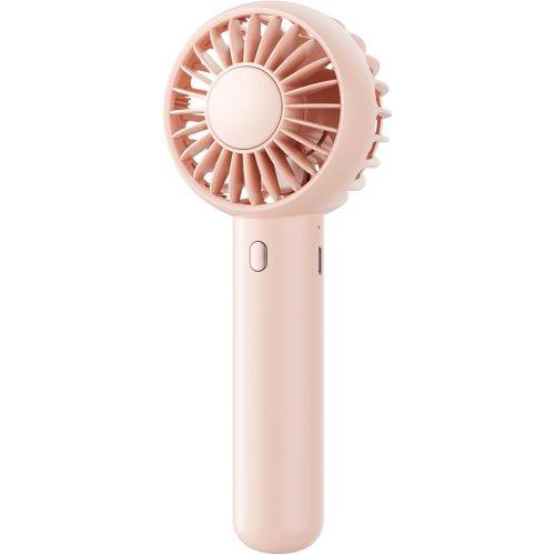 Gaiatop Mini Portable Fan, Small and Powerful, Cute Design 3 Speed Personal Handheld fan and Desktop with Base, Lightweight USB Rechargeable for Travel Lash Makeup Girl Women Summer Gift Pink