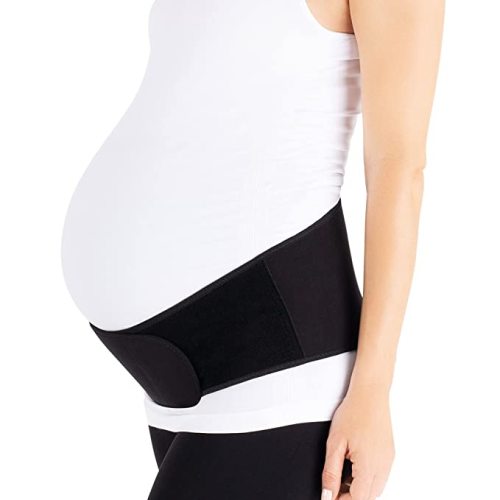 Belly Bandit Upsie Belly Pregnancy Support Band - The Ideal Support for your Belly and Relief for your Aching Back - Anti-Dig Closure and 12" of Adjustability, Black, Medium