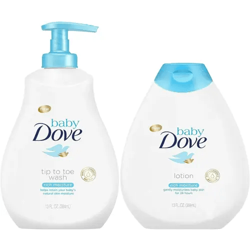 Baby Dove Rich Moisture Bundle, Tip to Toe Wash and Lotion, 13 Ounce Each
