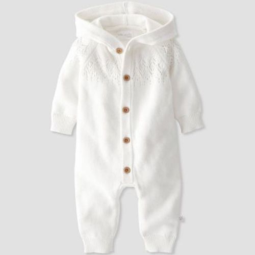 Little Planet By Carter's Organic Baby Sweater Pram Coveralls - Cream Newborn