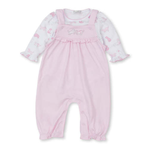 Puppy Dog Fun Pink Overall Set