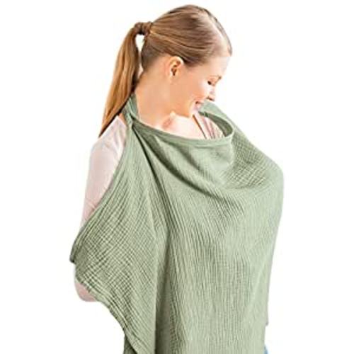 Amazon.com : Konssy Muslin Nursing Cover for Baby Breastfeeding Breathable 100% Cotton Breastfeeding Cover with Rigid Hoop for Mother Nursing Apron Multi-use Carseat Canopy (Sage) : Baby