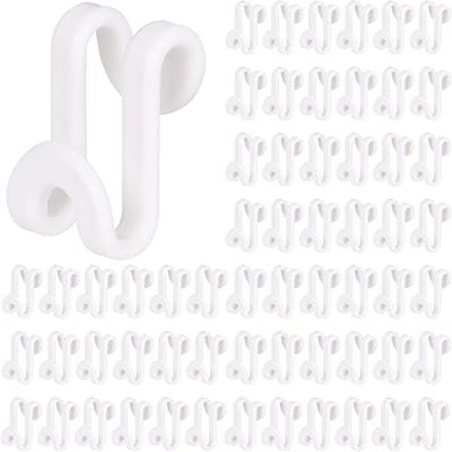 60PCS White Clothes Hanger Connector Hooks, Heavy Duty Space Saving Hooks for Velvet Hangers Wooden Hangers Closet Organizer