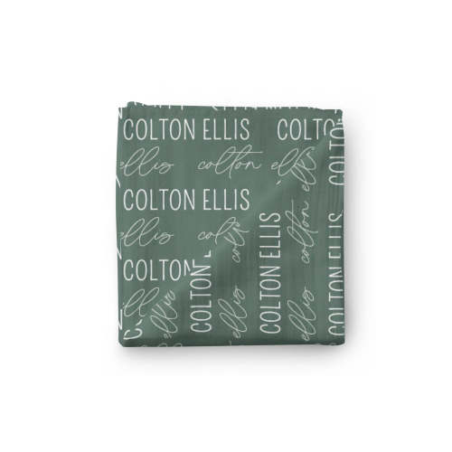 Personalized Emerald Baby Name Swaddle Blanket - Block & Script