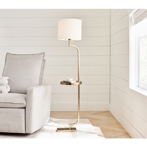 Polished Tray Floor Lamp (49")