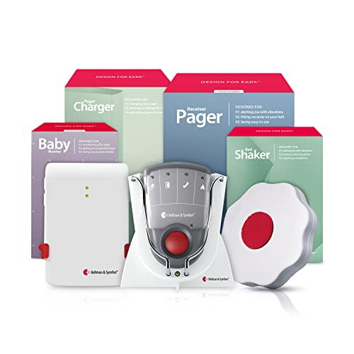 Bellman & Symfon Wireless Baby Cry Alert Monitor with Pager and Bed Shaker – Smart Safety System for Deaf, Hard of Hearing – Baby Audio, Elderly Care Alarm, No WiFi Needed, Vibrating Notification Kit