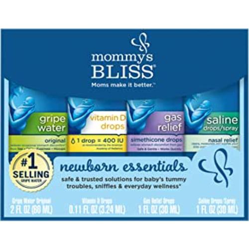 Amazon.com: Mommy's Bliss Newborn Essentials Gift Set, Includes Gripe Water, Baby Vitamin D / Gas Drops and Gentle Saline Drops/Spray : Baby