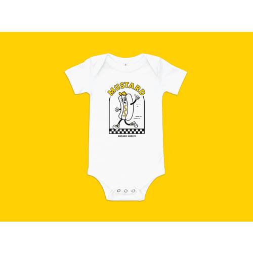 Mustard Toddler T-Shirt | Hot Dog Race, Baltimore Orioles, Cute Baby Onesies