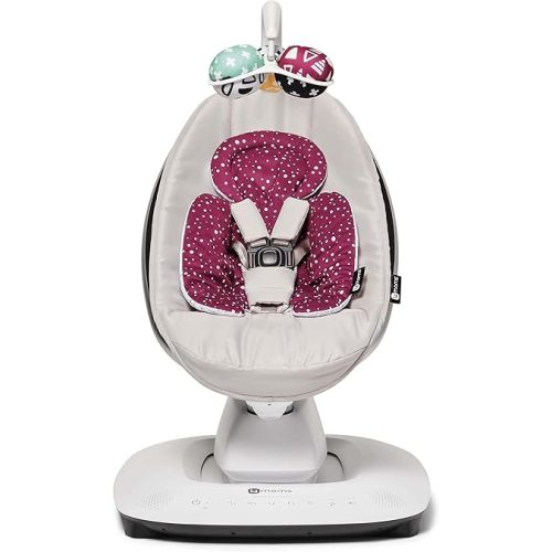 4moms MamaRoo Multi-Motion Baby Swing in Classic Grey with Plush Infant Insert, Maroon