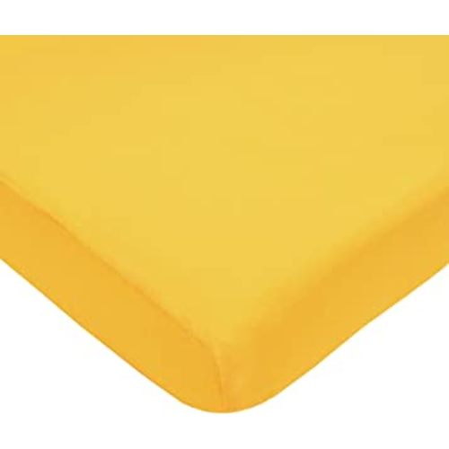 American Baby Company 100% Natural Cotton Fitted Mini Crib Sheet 38" x 24" - Soft & Breathable Small Nesting Portable Crib Sheet, Fits Pack N Play Mattresses, Yellow, for Boys & Girls