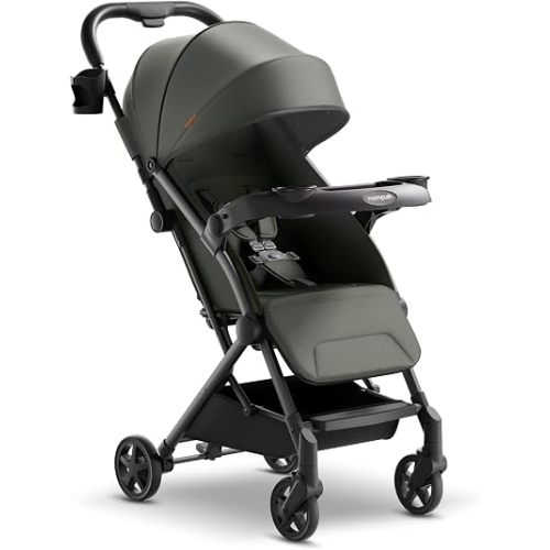 Mompush Lithe V2 Lightweight Travel Stroller Snack Tray Included, Forest