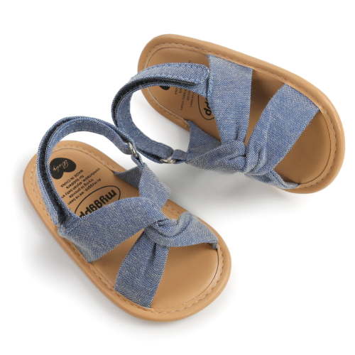 URMAGIC Baby Girls Anti-Slip First Walker Shoes Flat Sandals, Blue, 0-18M