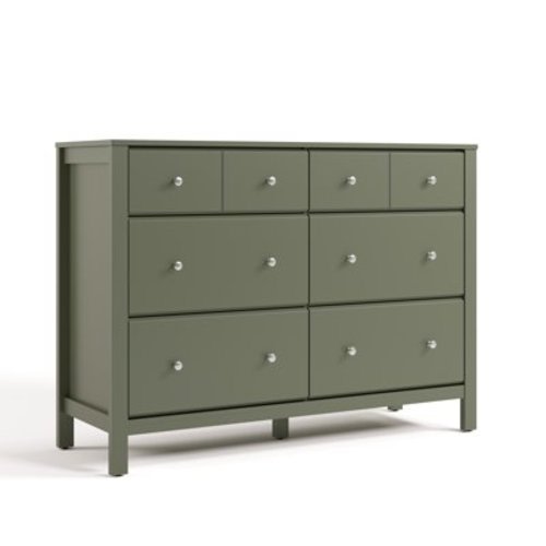 Storkcraft Horizon 6 Drawer Nursery Double Dresser, Olive