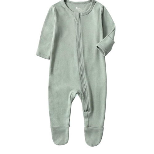 O2 BABY Baby Boys Girls Organic Cotton Zip-Front Sleeper Pajamas, Footed Sleep 'n Play