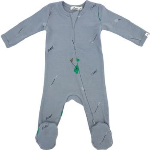 Golf Print Zipper Footie