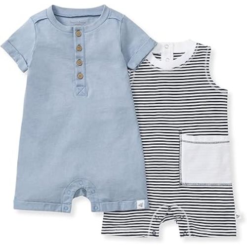 Burt's Bees Baby baby-boys Romper Jumpsuit, 100% Organic Cotton One-piece CoverallBaby and Toddler Layette Set