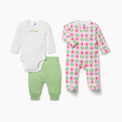 Small Story 3 Piece Set - Loved Floral, 3-6 M