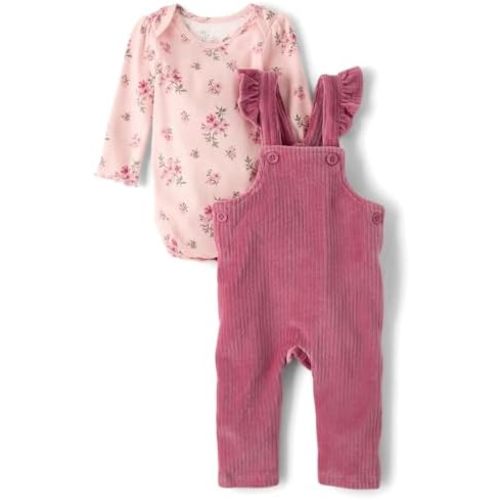 The Children's Place baby-girls And Newborn Long Sleeve Body Suit and Overalls, 2 Piece Outfit