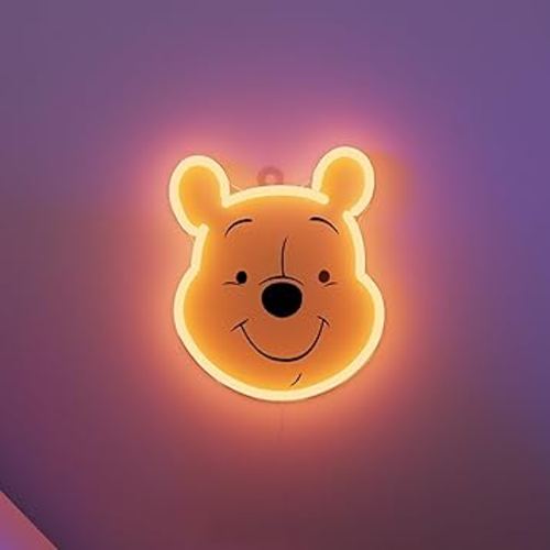 Yellowpop Neon Signs for Wall Decor, Disney Winnie The Pooh (Face) - Energy Efficient LED Neon Lights for Bedroom Wall - Easy to Install Custom Neon Sign & Customizable Light Up Wall Art