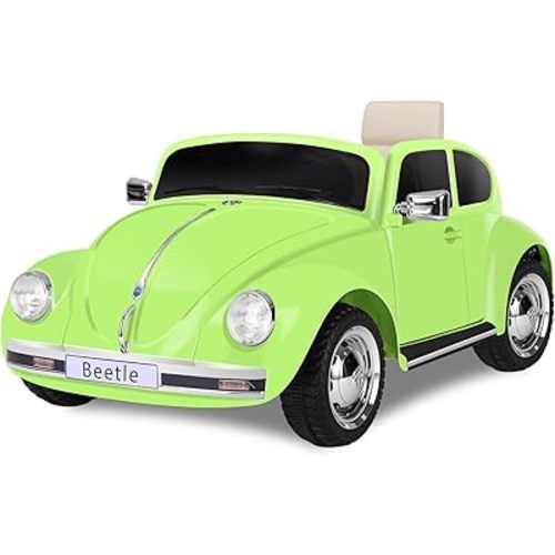 12V Kids Electric Car, Licensed Volkswagen Beetle Power Wheels with Remote Control, Ride on Car Toys with LED Light, 3 Speeds, Music, Green