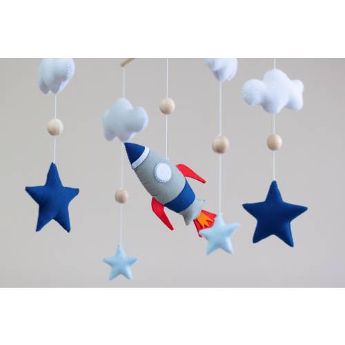 Space Baby Mobile Boy, Navy Blue Galaxy Mobile, Baby crib mobile for Space Decor, Nursery mobile, Celestial Crib Mobile, Outer Space Theme
