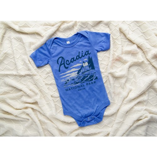 Acadia Baby Onesie National Park Maine Blue Bodysuit