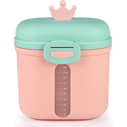 Accmor Baby Formula Dispenser, Formula Dispenser On The Go, Portable Milk Powder Formula Dispenser with Scoop,Formula Containers for Travel Hold 12.7oz/360g Formula, Pink
