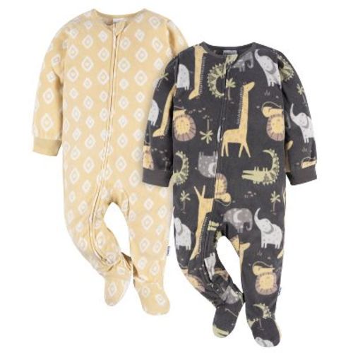 Gerber Baby & Toddler Neutral Blanket Sleeper, Safari, 2-pack, 18 Months